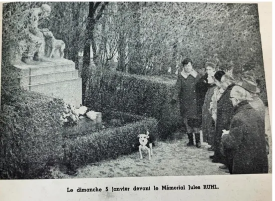 Figuur 2: Foto van de memoriale dienst voor Jules Rühl op 5 januari 1964 door de dierenbeschermers