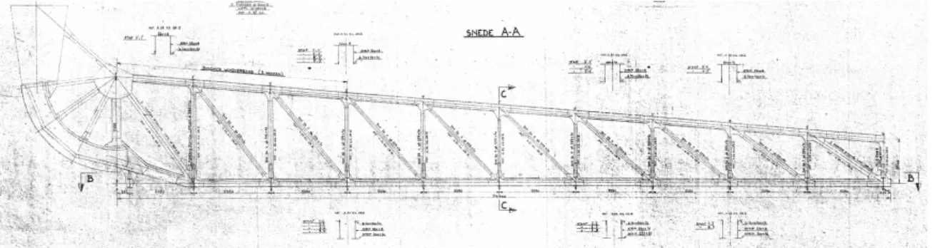 Figure 4.1: Side view of the main trusses of the structure