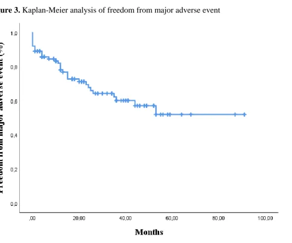 Figure 3. Kaplan-Meier analysis of freedom from major adverse event 