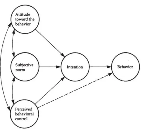 Figuur 2: Theory of Planned Behaviour (Ajzen, 1991) 