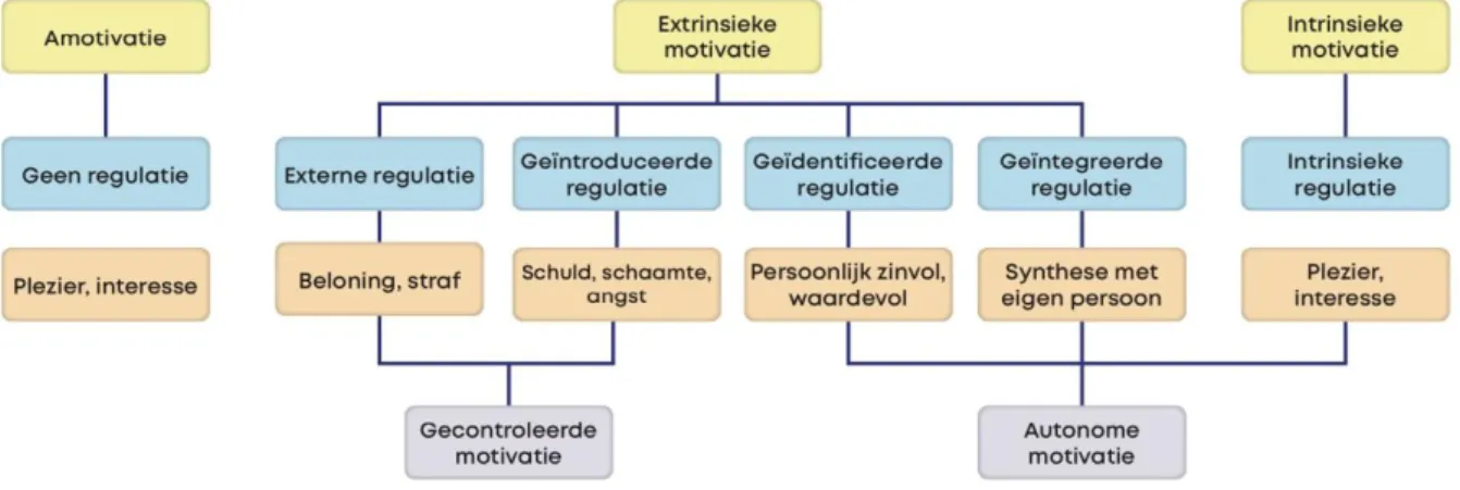 Figuur 2: 6 vormen van motivatie (Valcke, 2019) 