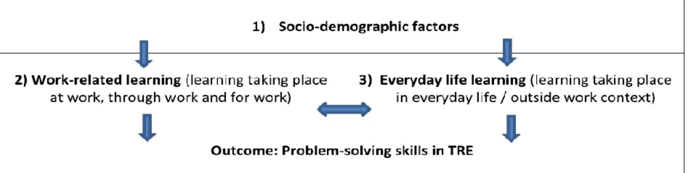 Figuur 1. Schematisch overzicht van SWE-model. Overgenomen uit Education and working life: VET adults’ problem-solving  skills in technology-rich environments  (p