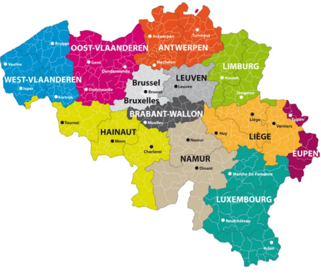 Figuur 12: gerechtelijke arrondissementen België 