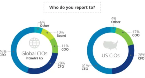 Figuur 1: Rapporteringstructuur van de CIO (Deloitte, 2018) 