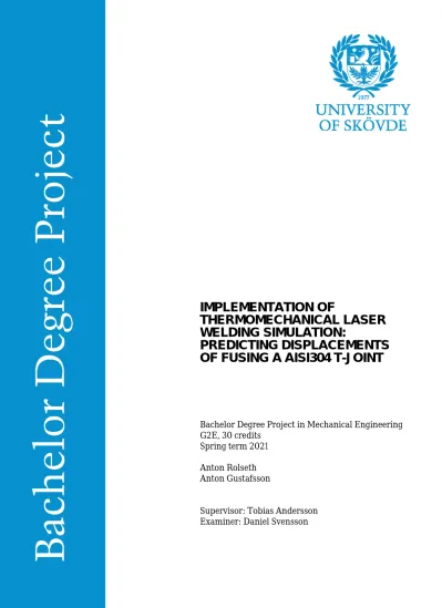 Thermomechanical Laser Welding Simulation: