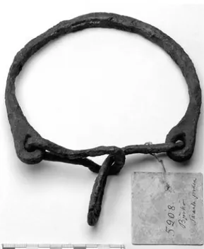 Fig. 3. Järnfjättrar från Björkös svarta jord. Foto förf. —Iron shackles from the Black Earth of Björkö