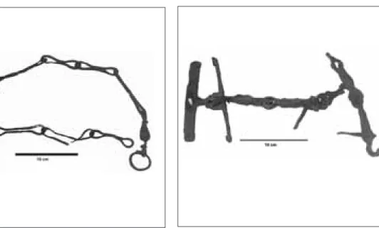 Fig. 3. Hundkoppel(?) från enkelgraven, SHM 3549. Detta fynd tyder på att en hund fått följa med den döde i graven