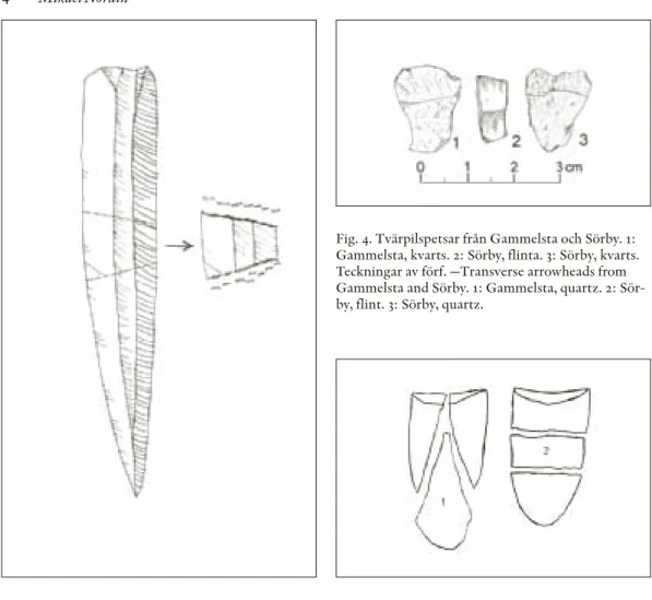 Fig. 5. Schematisk skiss av olika typer av avslagsfrag- avslagsfrag-ment. 1: mittfragavslagsfrag-ment