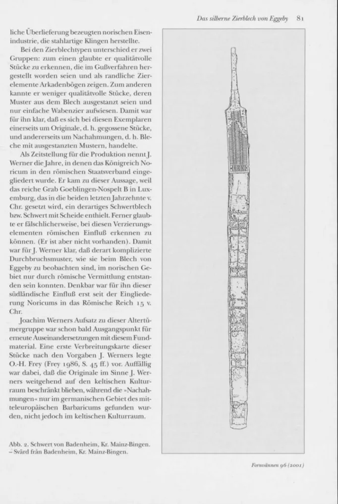 Abb. 2. Schwert von Badcnheim, Kr. Mainz-Bingen.  -Svärd frän Badcnheim, Kr. Mainz-Bingen