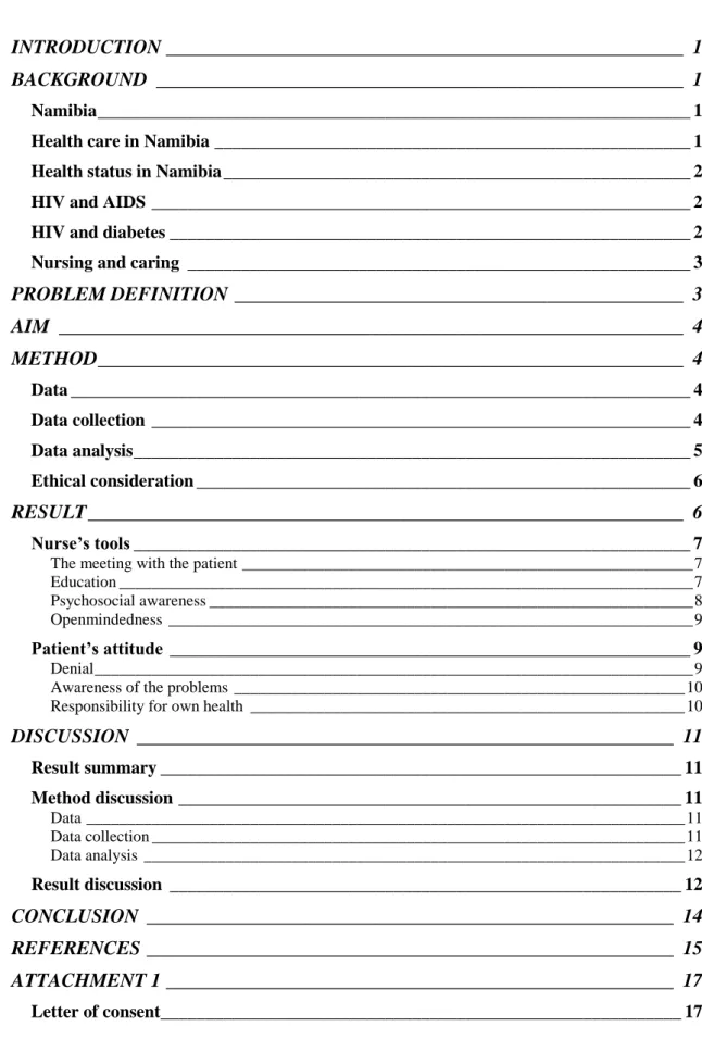 TABLE OF CONENT