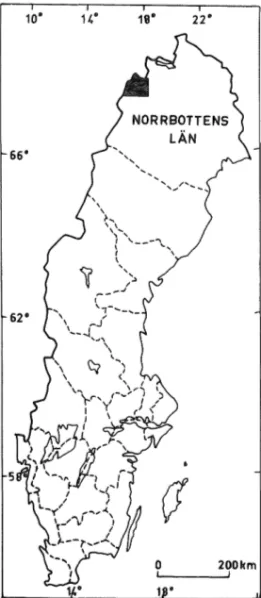 Fig  5a  Undersökningsområdets  läge.  Location  map. 