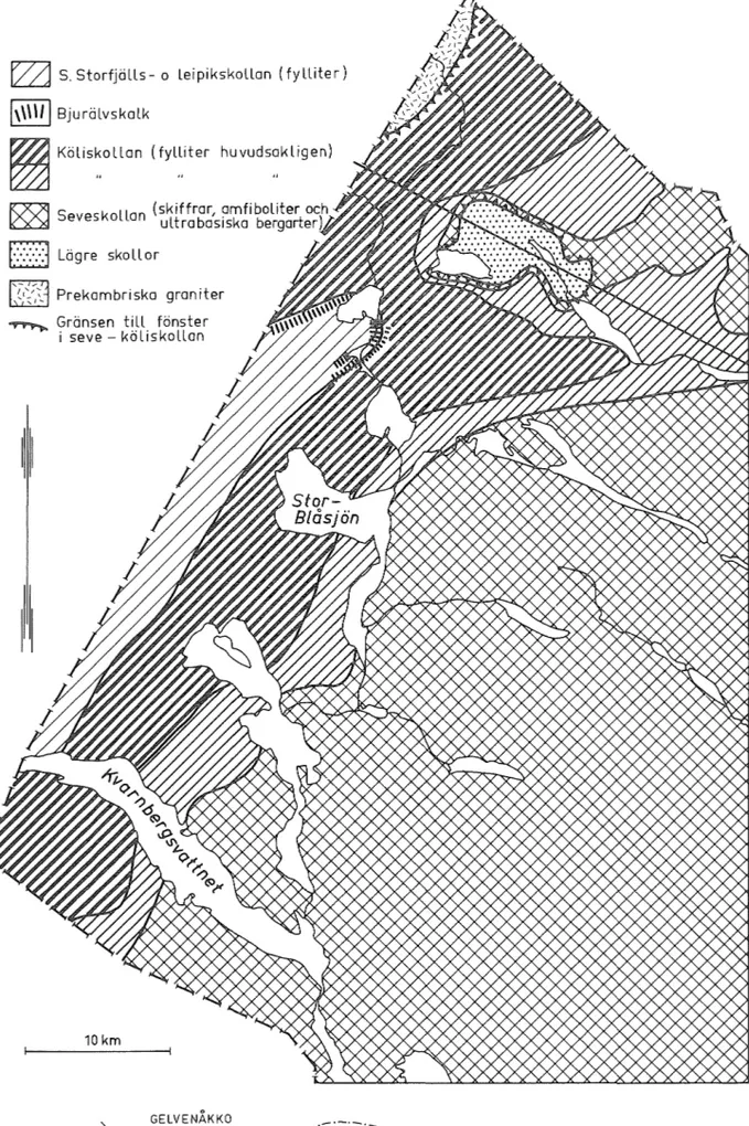 Fig  7  Geologisk översikt  Geologicalmap of the  area 