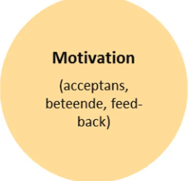 Figur 5: Området motivation innefattar acceptans för återrapportering, beteende som kommer av  nuvarande process och feedbacks betydelse för motivationen