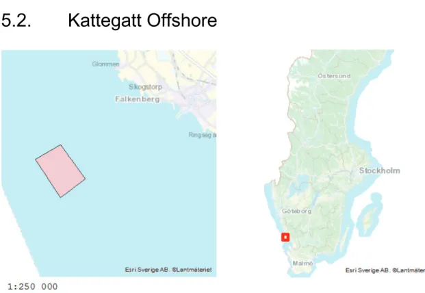 Figur 5.2  Området där Kattegatt Offshore ansöker om tillstånd för vindkraftpark. 