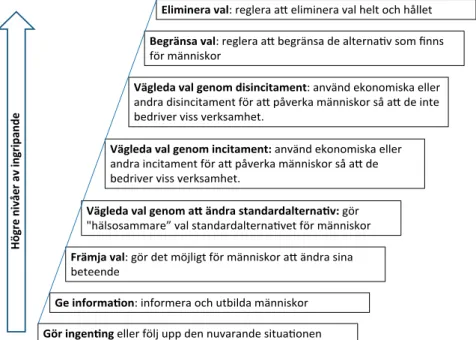 Figur 4 Åtgärdshierarki (Nuffield Council on Bioethics 2007)