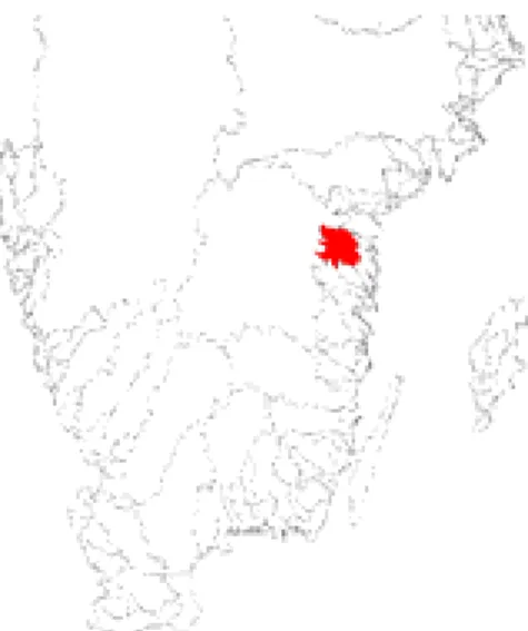 Figur 2.1 Söderköpingsåns avrinningsområde  (Källa: SMHI) 