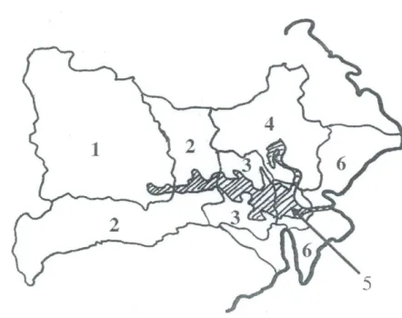 Figur 6. Mälardalens avrinningsområde med sex huvudavrinningsområden. 
