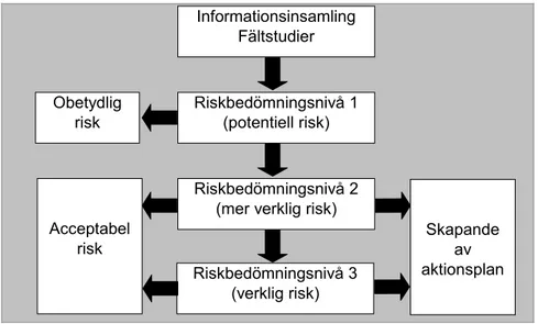 Figur 7. Det norska riskbedömningssystemet för förorenade sediment (RAS), efter Bakke et al