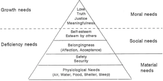 Figure 5. Maslow’s hierarchy of human needs. Graphics from : Jackson, 1999#1654.  