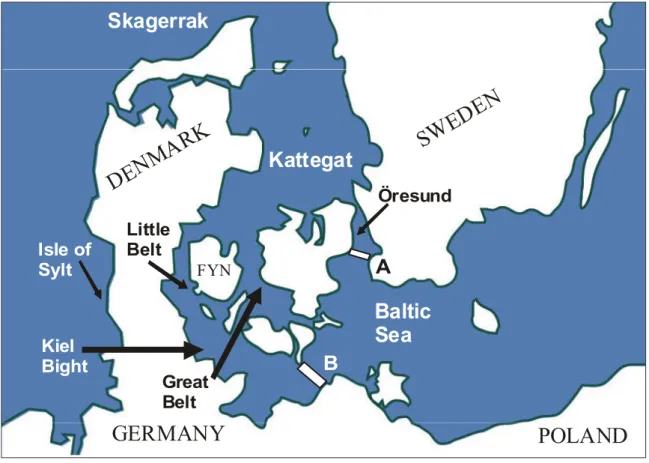 Fig. 2b. Detail of Swedish and adjacent waters constituting the target area of the present 