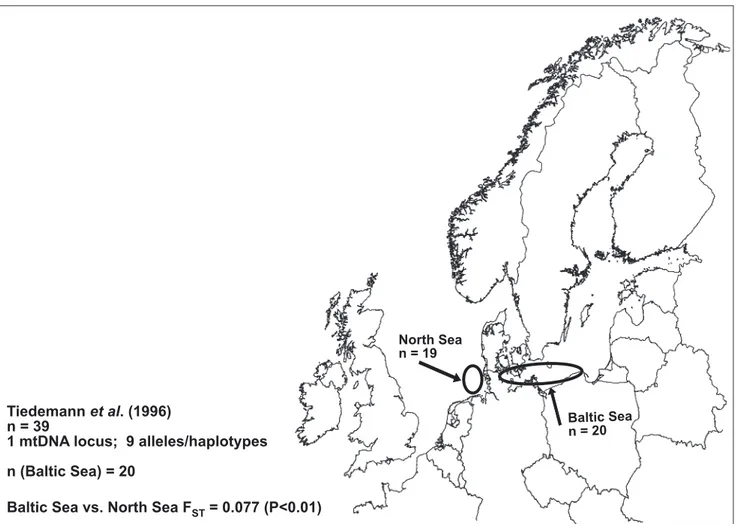 Fig. 3c. Sampling localities; Tiedemann et al. 1996. The Baltic Sea sample may include 