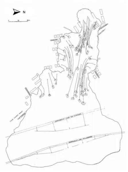 Figur 3.3: Illustration av hur byggnader gled mot Kvillebäcken. Från [1]. Återgiven