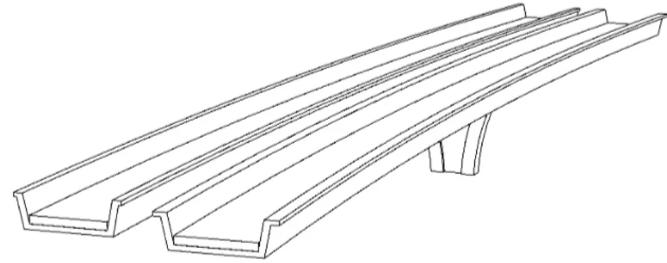 Figur	5:	Illustration	trågbalkbro	i	stål.	