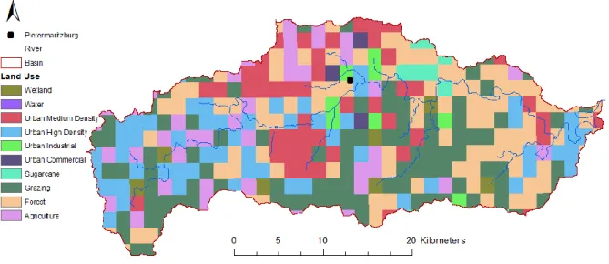 Figure 2. Land use map for the watershed of Msunduzi river. 