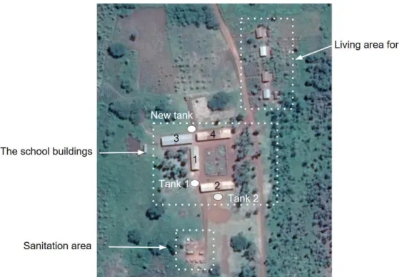 Figure 11 Map over Rukole Primary School with surrounding buildings. Map material retrieved from Google Maps