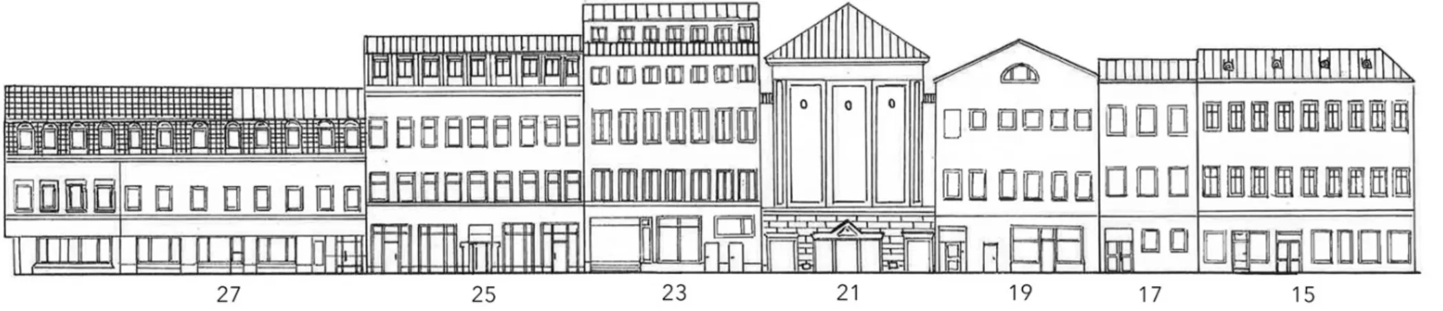 Figur 5. Illustration av fasader Kyrkogatan 15-27 