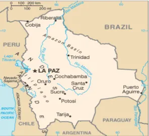 Figure 2: Bolivia map (CIA World  Factbook, 2015) Public Domain 