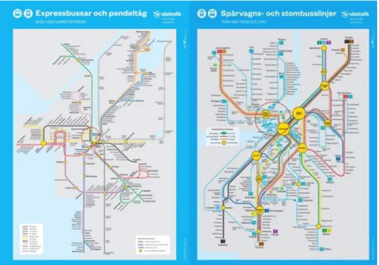 Figur 7. Karta över kollektivtrafiken i Göteborg (Västtrafik, 2014) (Västtrafik, 2014)