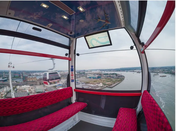 Figur 9 Interiör, Emirates Air Line, London. Foto: James Petts (Capsule, Thames Cable Car)