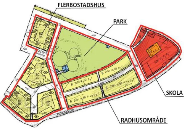 Figur 4-1 Planerad byggnation för Limhamns läge etapp 1 (SWECO Environment AB, 2011a)