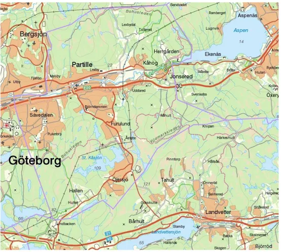 Figur 2.5 Karta över Partille Kommun (© Lantmäteriet Medgivande i2013/0060) 