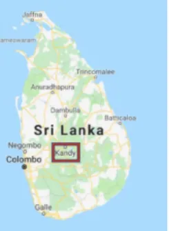 Figure 3. Map of Sri Lanka. The city Peradeniya, where the study was performed is marked 