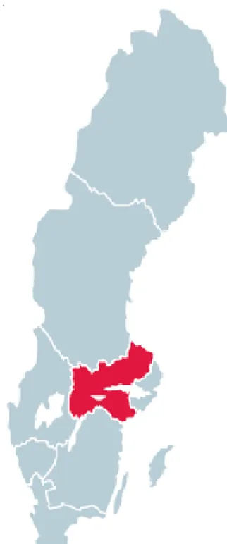 Figure 4. Location of the region of Mälardalen, Sweden. 