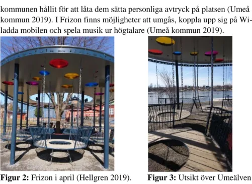 Figur 2: Frizon i april (Hellgren 2019).   Figur 3: Utsikt över Umeälven från 