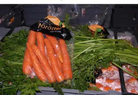 Figure 6: Packaged carrots, commonly sold at Swedish retailers. (Amanda  Christensson)