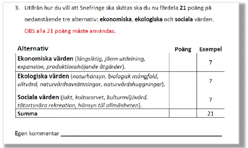 Figur 3. Fråga tre i enkäten till delägarna i Snefringe häradsallmänning, summan av de 