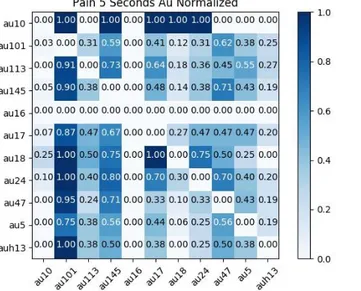 Figure  12.  Heatmap  of  normalized  Action  Units  in  the  5-second-slot.  Horses  in  pain