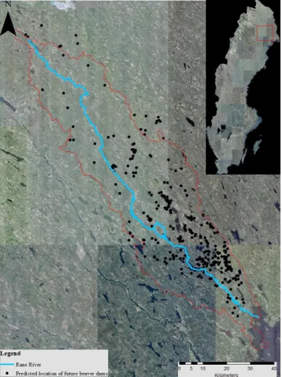 Figure 7. Map showing the simulated dams (n = 310) 