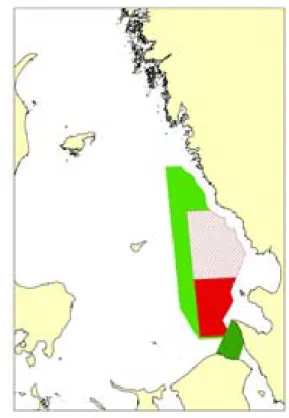 Figur 6. Fiskefria områden i Södra Kattegatt. 