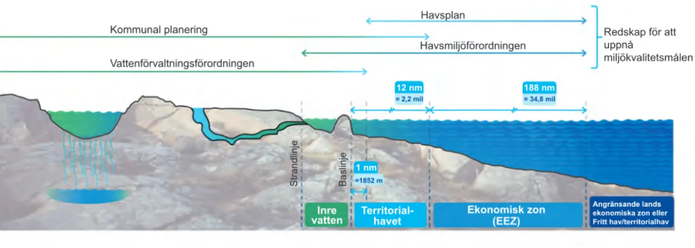 FIGUR 3. Övergripande regelverk för vatten- och havsmiljön 