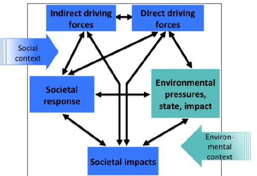 Figure 3.1: Conceptual model for social analysis (adapted version of DPSIR  model). 