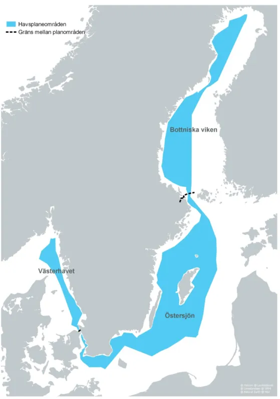 Figur 1. Havsplaneområden. 