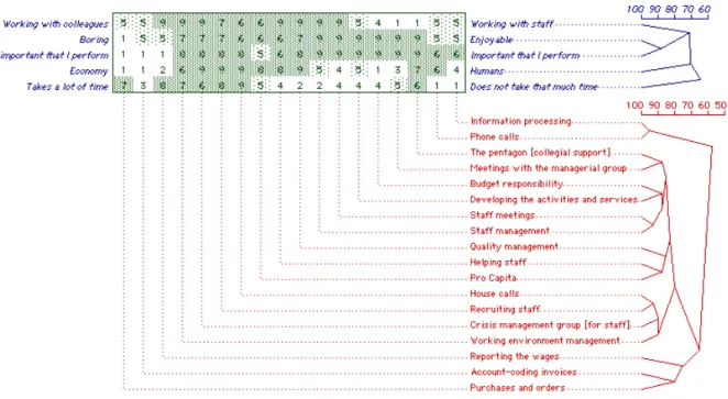 Figure 1: Monica’s Grid (Programme WebGrid III, Gaines and Shaw, 2005) 