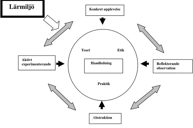 Figur 8. Modell av lärprocessen i handledning utifrån olika kunskapsformer och lärstilar