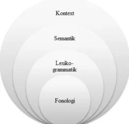 Figur 1. Språkets olika skikt (fritt från Johansson och Sandell Ring, 2012, s. 225)