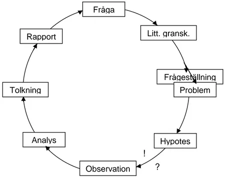 Figur 2. Den traditionella forskningsprocessen (Backmann, 2008) 